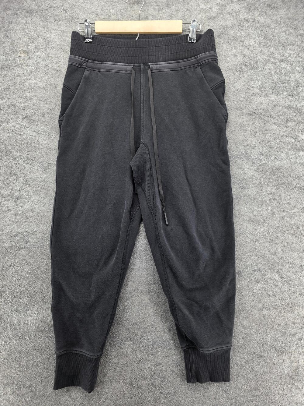 Lululemon Jogger Pants Womens 6 Black French Terry Slim Elastic Waist Activewear